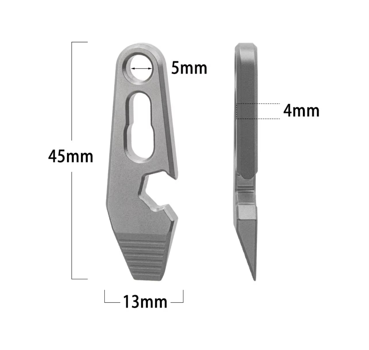 55Mm MINI TC4 Titanium Alloy Crowbar EDC Portable Open Delivery Tool Bottle Opener Self-Defence Unpacking Gadget Keychain Pendan