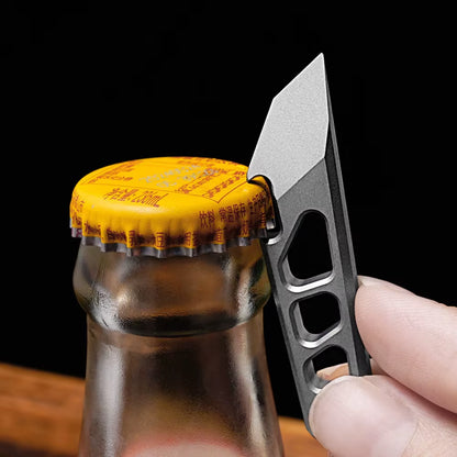 55Mm MINI TC4 Titanium Alloy Crowbar EDC Portable Open Delivery Tool Bottle Opener Self-Defence Unpacking Gadget Keychain Pendan