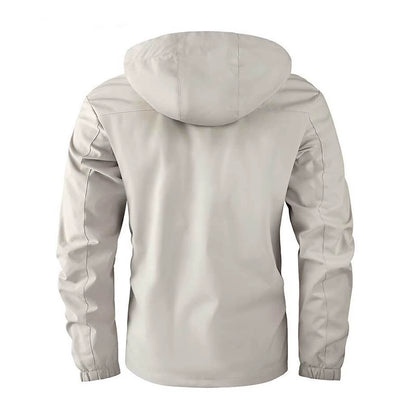 Mens Outdoor Hooded Tactical Jackets Solid Color Long Sleeve Zipper Pocket Windbreaker Male Autumn Winter Windproof Coat for Men