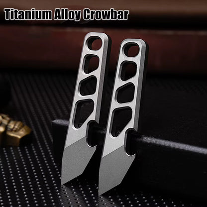 55Mm MINI TC4 Titanium Alloy Crowbar EDC Portable Open Delivery Tool Bottle Opener Self-Defence Unpacking Gadget Keychain Pendan