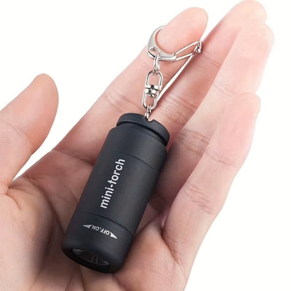 LED Micro Pocket Flashlight Portable USB Rechargeable Keychain Flashlight Waterproof Home Outdoor Hiking Camping Flashlight
