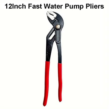 Fast Adjustable Water Pump Pliers with Comfort Grip 7/10/12 Inch Hardness Water Pump Pliers V-Jaw Tongue and Groove Pliers Tools