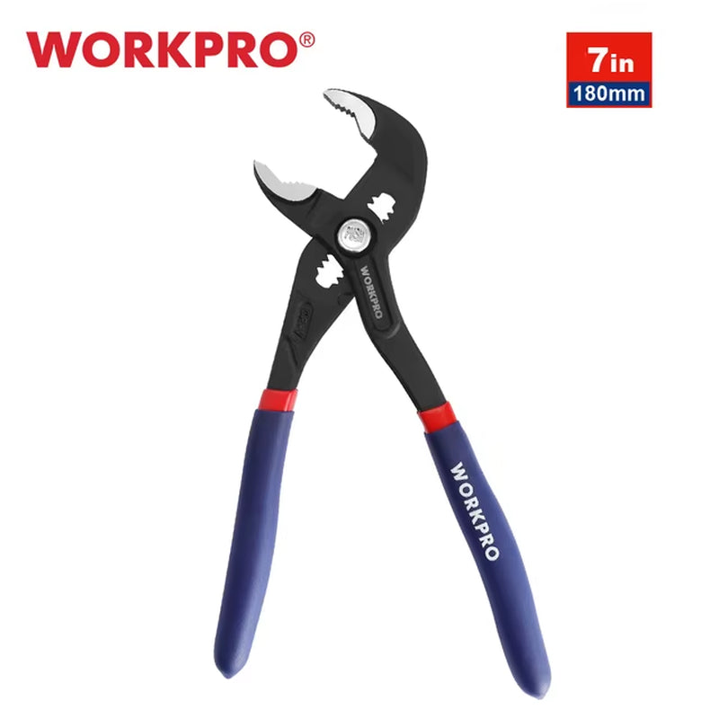 7" Water Pump Pliers Adjustable Quick Adjusting Curved Jaw Groove Joint Pliers Non-Slip Comfort Handle