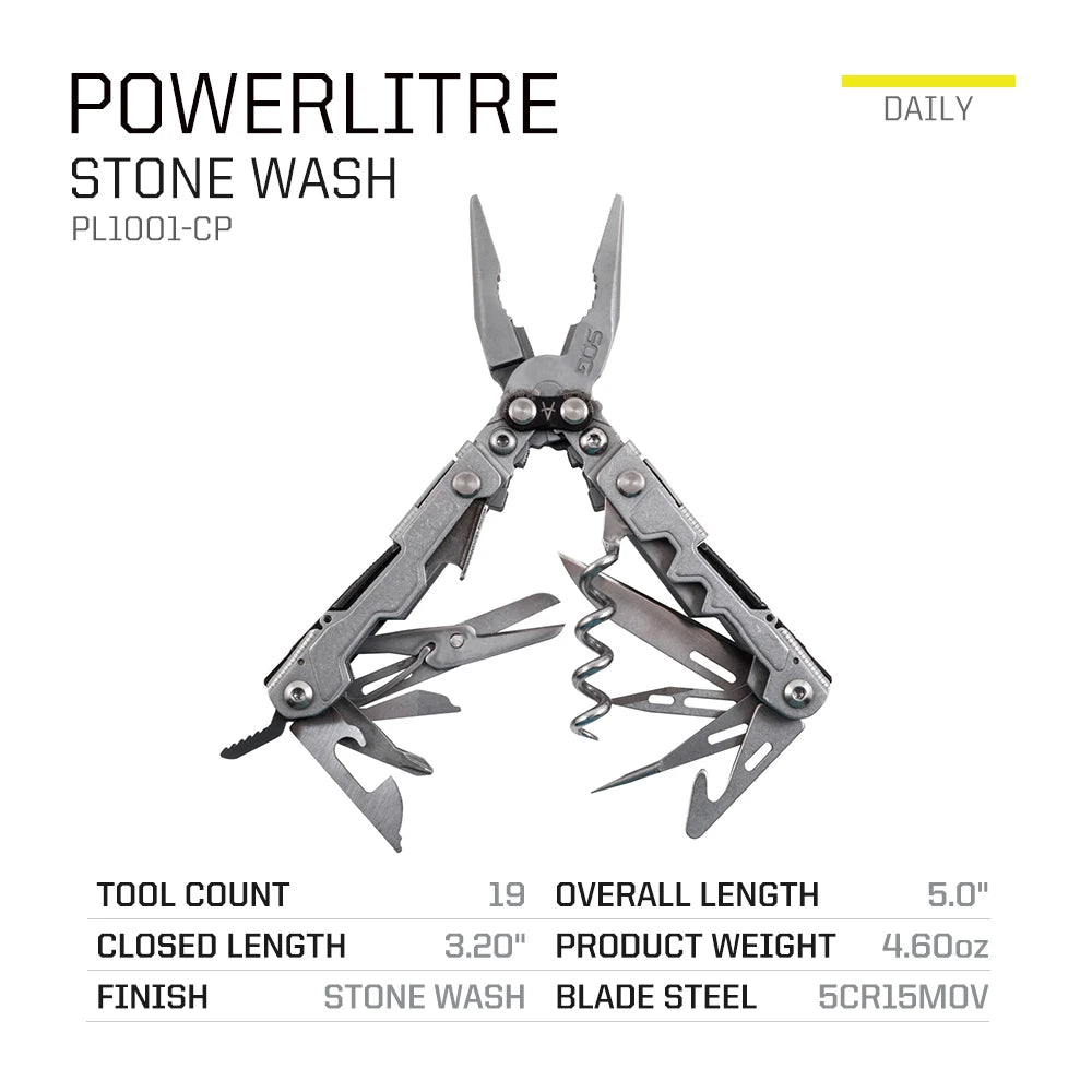 Powerlitre Multi-Tool Lightweight Mini EDC Hiking Pliers Professional Tool Camping Functional Outdoor Hand Tools PL1001/1002