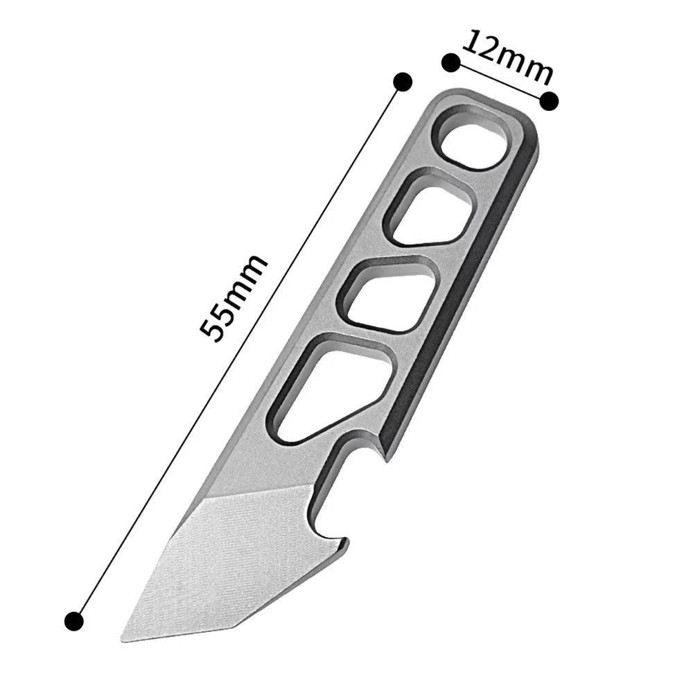 55Mm MINI TC4 Titanium Alloy Crowbar EDC Portable Open Delivery Tool Bottle Opener Self-Defence Unpacking Gadget Keychain Pendan